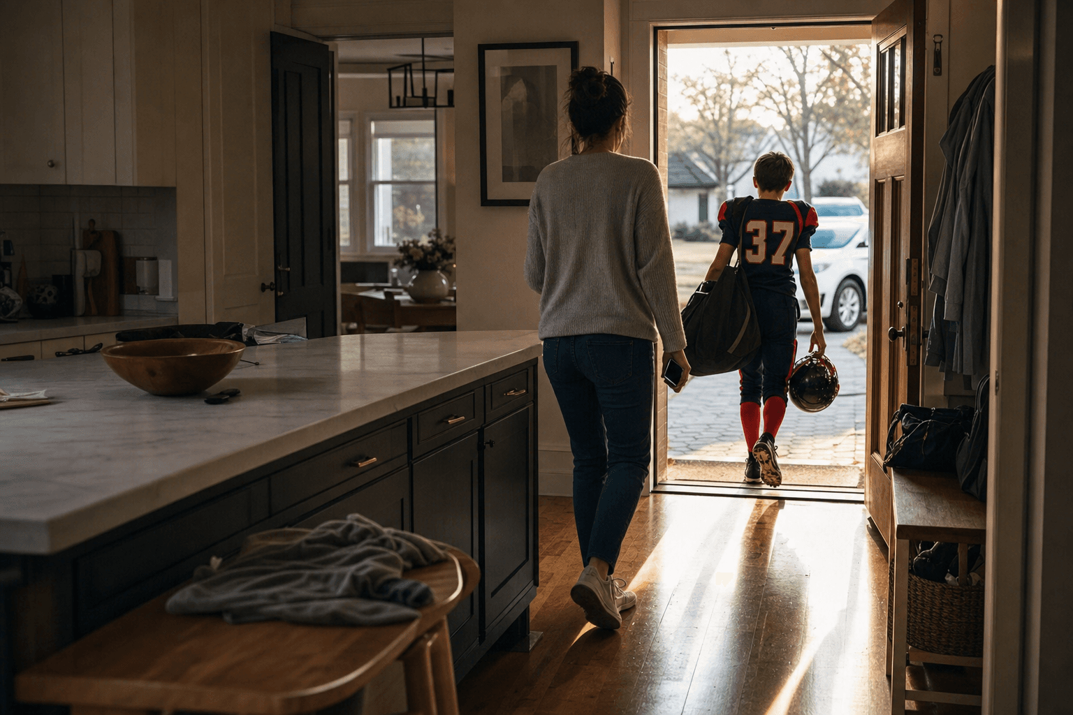 A family at home during an ordinary week — Practice moved to 6:15
