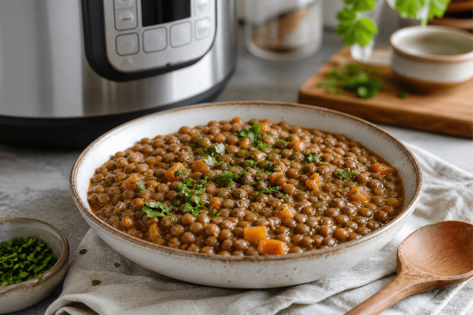 Pressure-Cooked Lentils