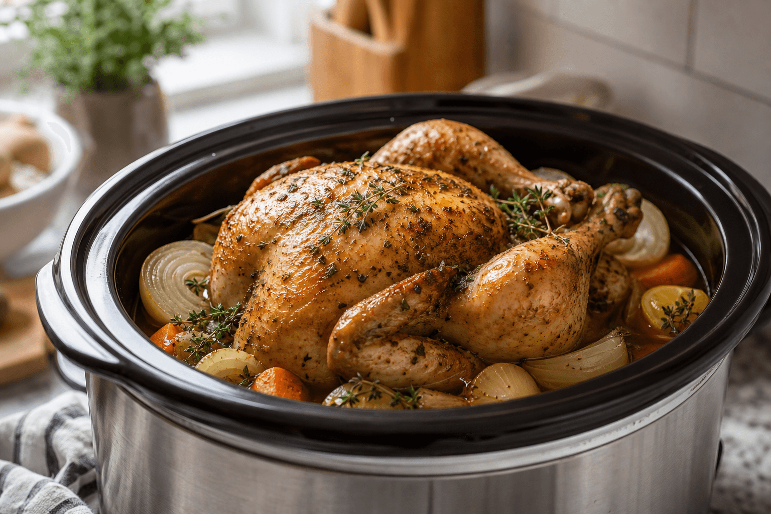 Slow-Cooked Whole Roast Chicken