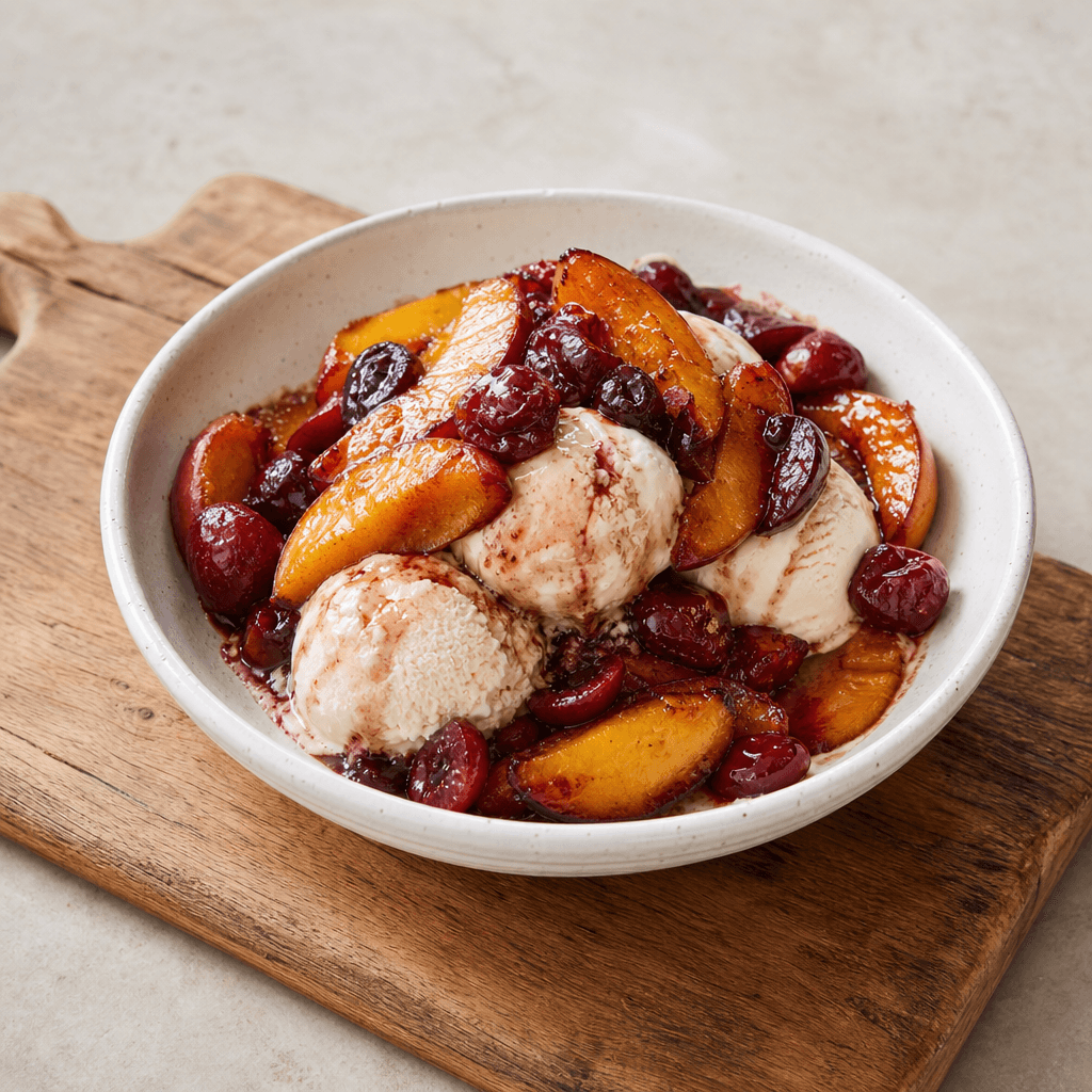 Balsamic Stone Fruit Sundae