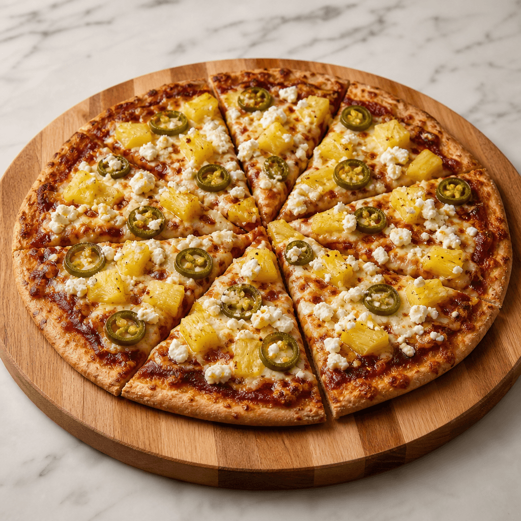 Barbecue Pineapple, Jalapeño and Feta Pizza