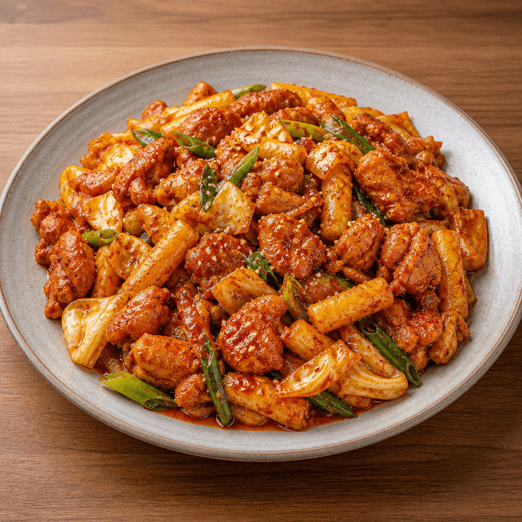 Dakgalbi (Korean Spicy Stir-Fried Chicken)