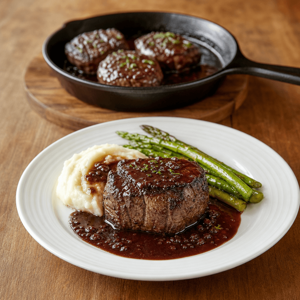 Filet Mignon with Red Wine Sauce