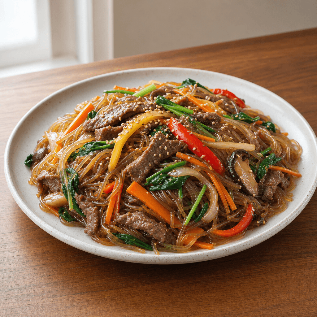 Japchae (Korean Glass Noodle Stir-Fry)
