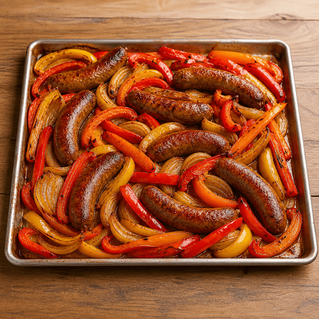 Sheet Pan Sausage and Peppers