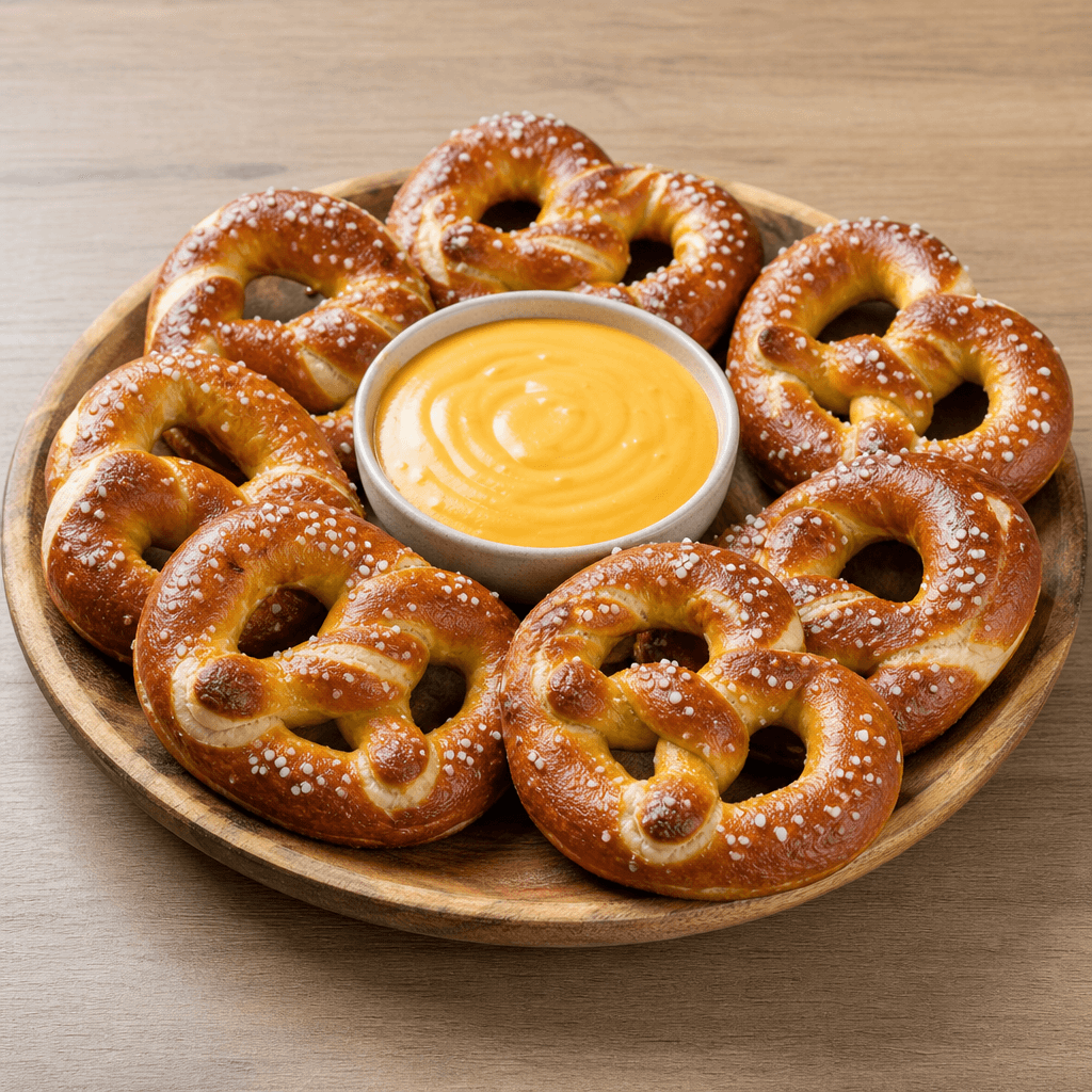Soft Pretzels with Cheese Dipping Sauce