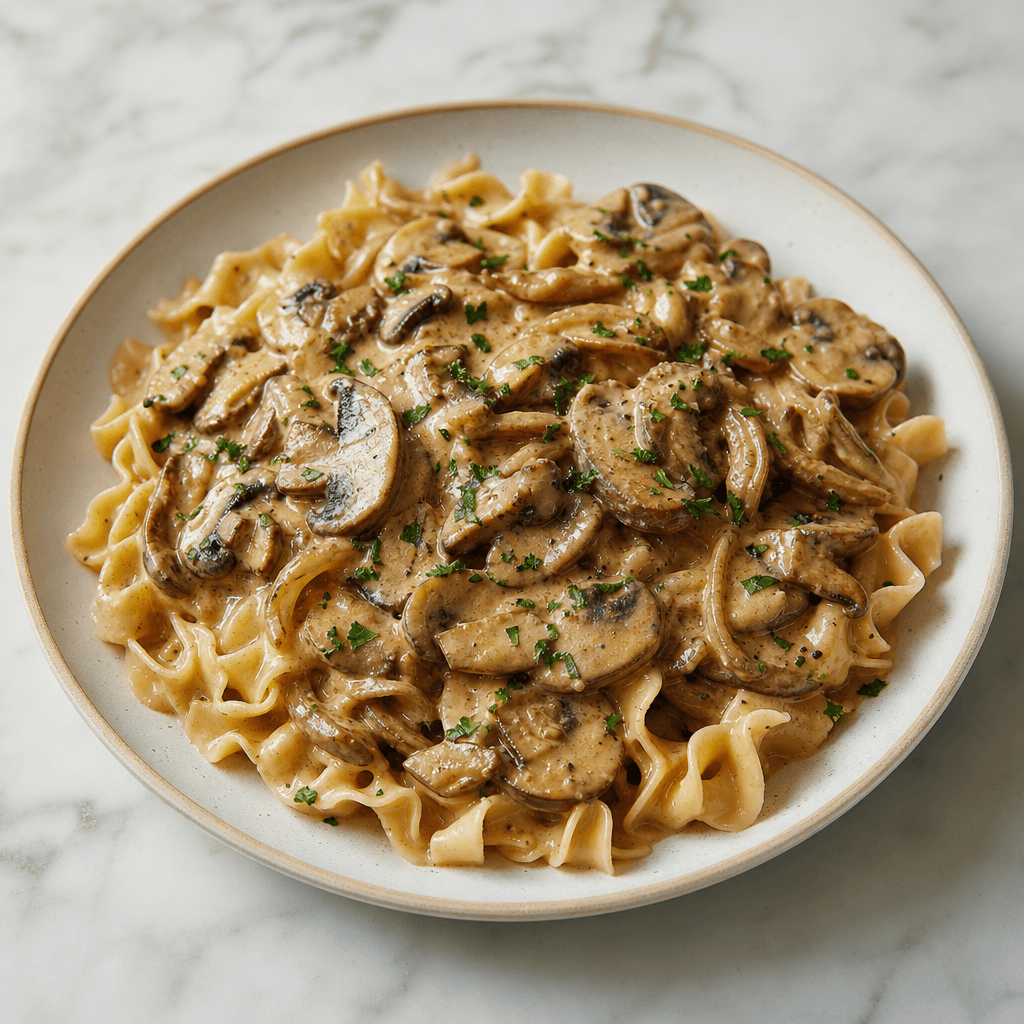 Vegan Mushroom Stroganoff